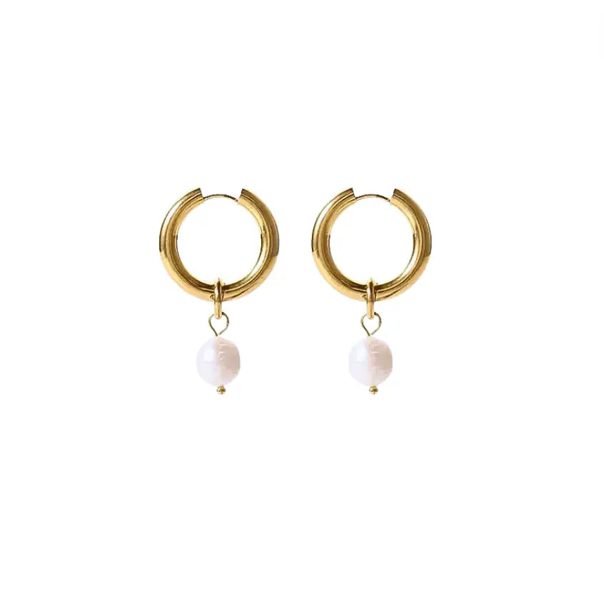 Single Pearl Drop Earrings