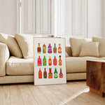 Hot Sauce Bottles Physical Poster Wall Art Kitchen Poster