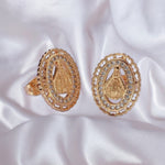 Vintage Miraculous Gold Lady Guadalupe Stud Earrings