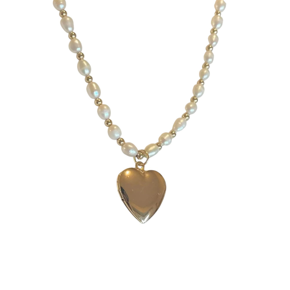 Heart of Gold Pearl Necklace