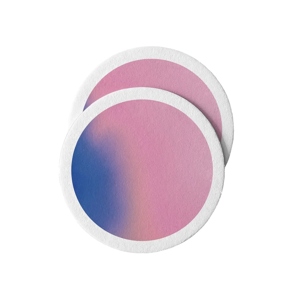 Sunrise Pink and Blue Gradient Vaporwave Coaster Set of Four