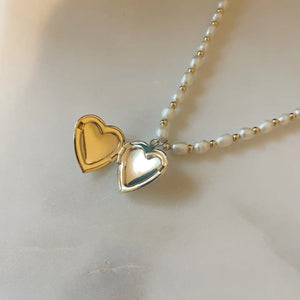 Heart of Gold Pearl Necklace