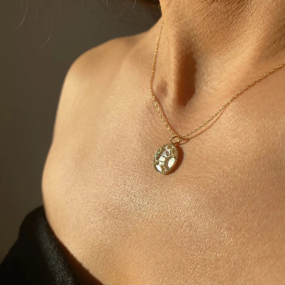 Sun, Moon and Stars Mother of Pearl Necklace