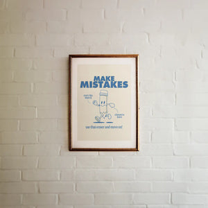 “Make Mistakes” Physical Poster, Wall Art, Kids Poster