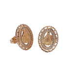 Vintage Miraculous Gold Lady Guadalupe Stud Earrings