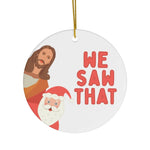 Santa Jesus Christmas Ornament Funny Holiday Ornaments Gifts