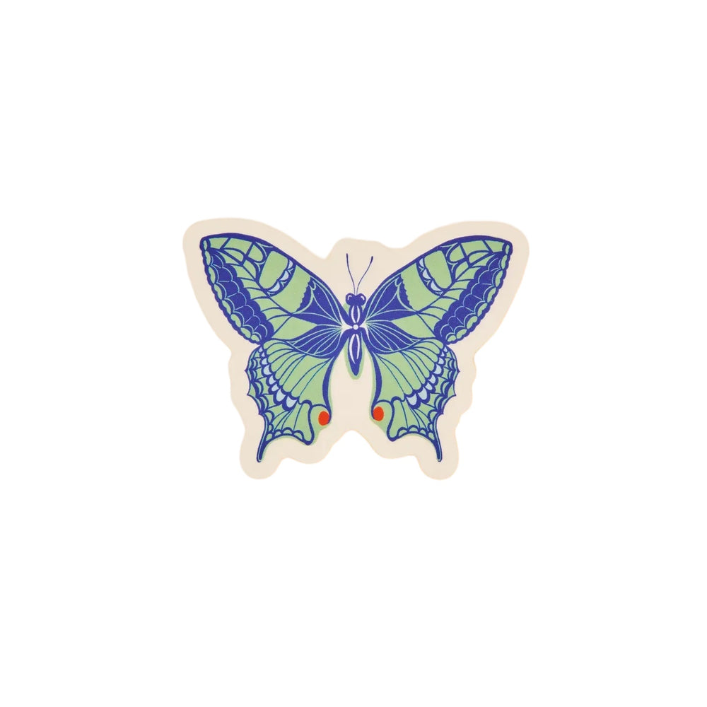 Blue Butterfly Clear Sticker