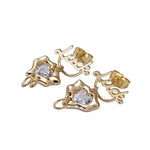 18K Gold Filled Minimalist Stud Earring "Luck" Heart Earrings with Cubic Zirconia Crystal