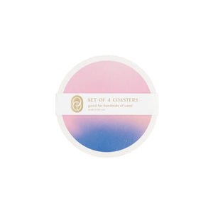 Sunrise Pink and Blue Gradient Vaporwave Coaster Set of Four