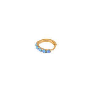 Dainty Gold Opal Hoop Earrings