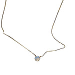 Solitaire Round Moonstone Necklace