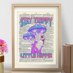 Mushroom, Trippy, Vintage Dictionary Print