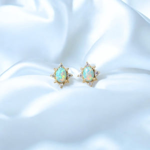 Vintage Opal Star Stud Earrings