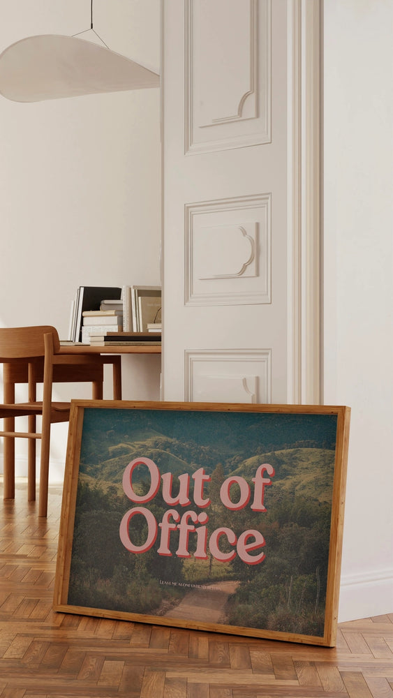 “Out of Office” Horizontal Poster, Wall Art, Trendy Poster