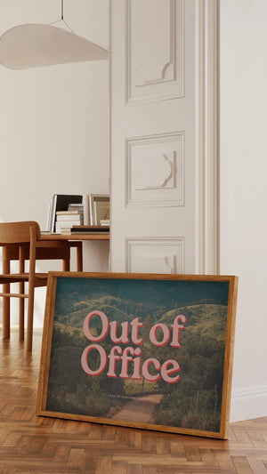 “Out of Office” Horizontal Poster, Wall Art, Trendy Poster