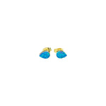 Blue Fire Opal Teardrop Stud Earrings