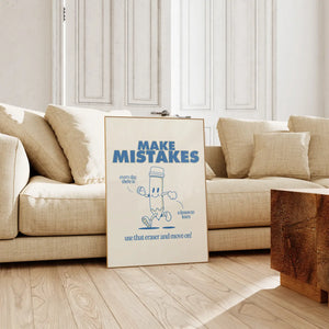 “Make Mistakes” Physical Poster, Wall Art, Kids Poster