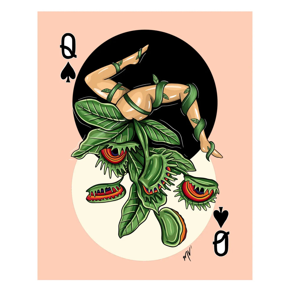 Queen of Spades Venus Fly-Trap Pin-Up Art Giclee Print