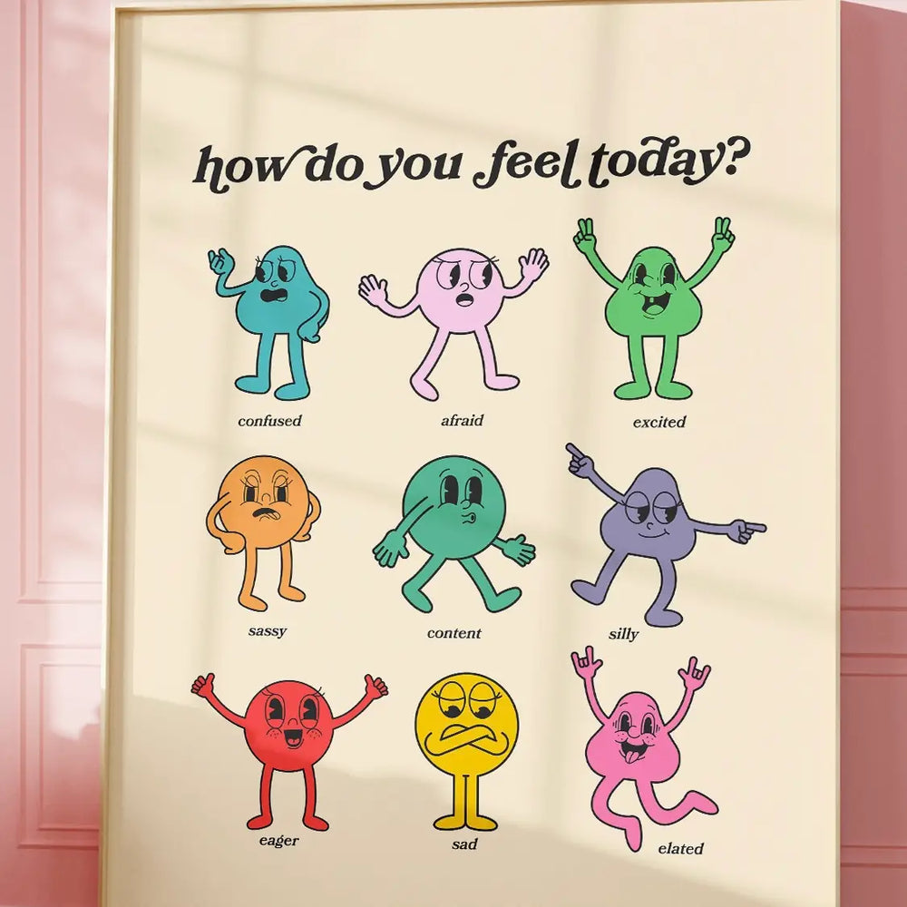 “How Do You Feel Today” Poster, Wall Art, Kids Poster