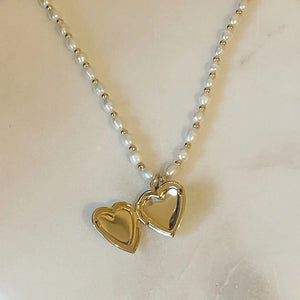 Heart of Gold Pearl Necklace