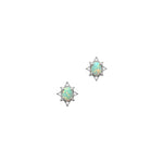 Vintage Opal Star Stud Earrings