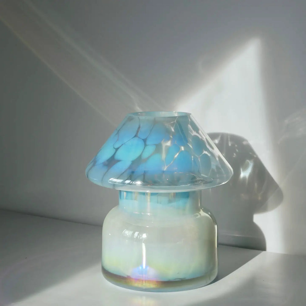 Sky Blue Mushroom Candle Lamp