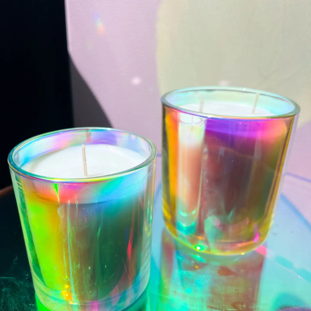 Holographic Hibiscus Candles