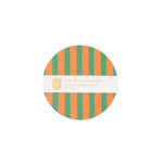 Amore Green and Orange Striped Coaster - Set of 4