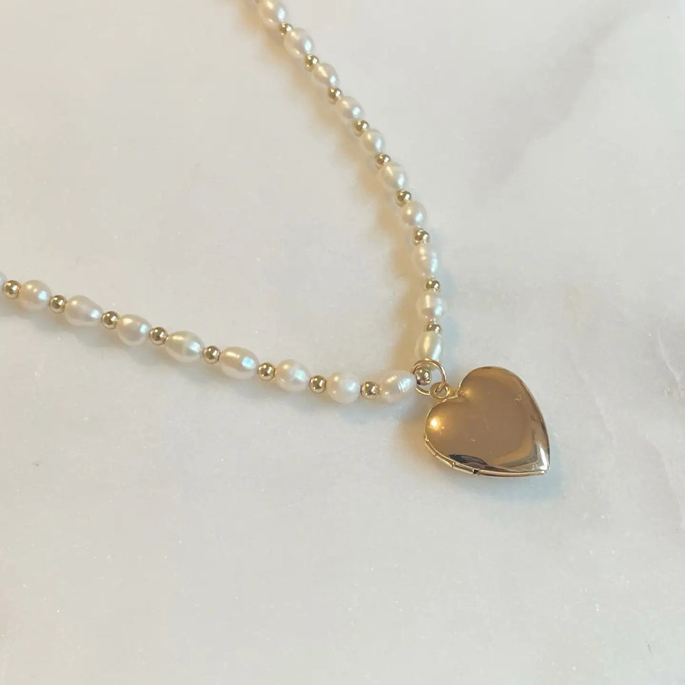 Heart of Gold Pearl Necklace