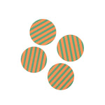 Amore Green and Orange Striped Coaster - Set of 4